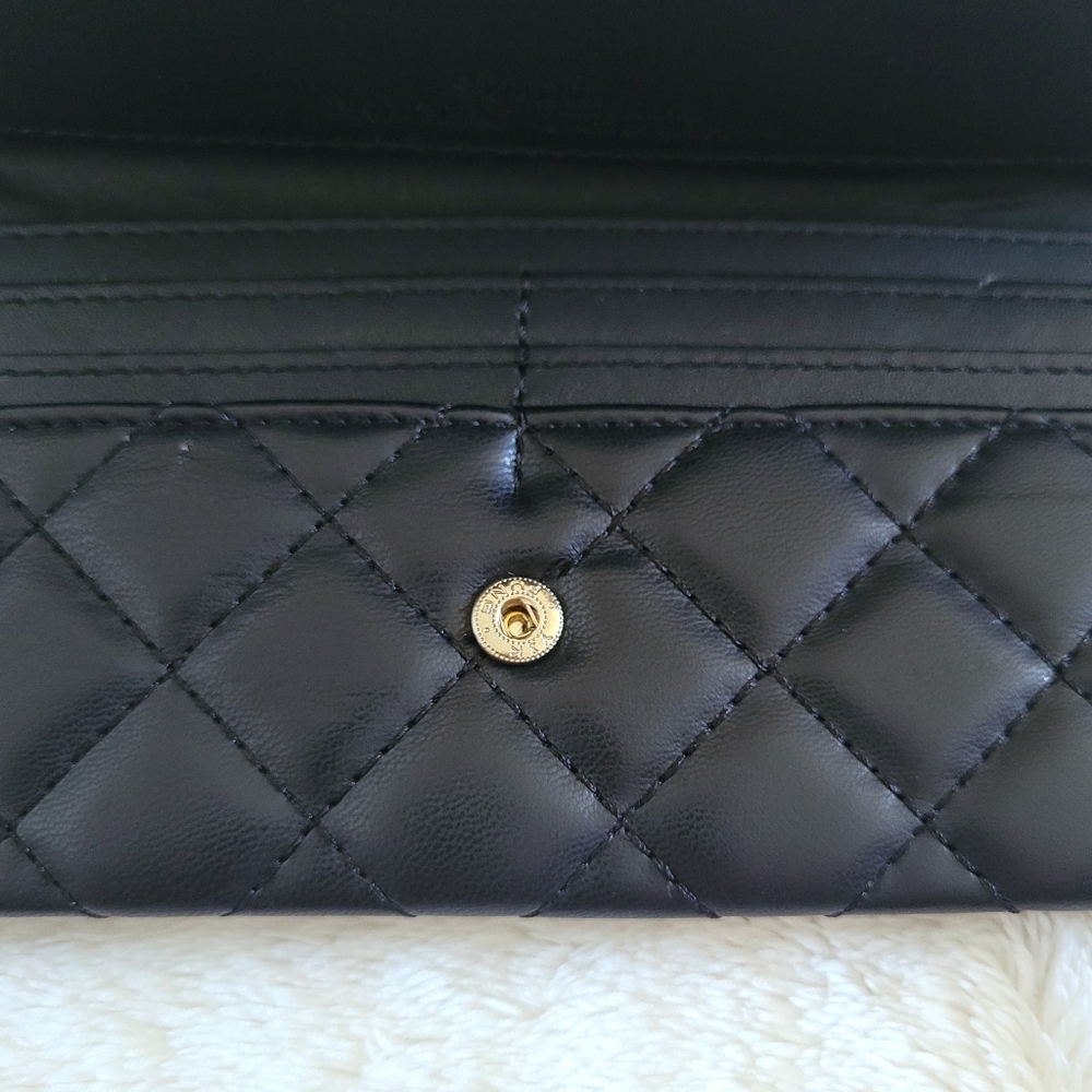 Badgley Mischka Diamond♦️ Quilted Black🖤 Flap Wallet - NWT - Picture 10 of 14